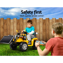 kidscarz.com.au, buy Best Kids Ride On Electric Bulldozer Digger with Remote Control | Yell, electric toy cars and more, affordable Ride ons in Australia Best Kids Ride On Electric Bulldozer Digger with Remote Control | Yellow Truck Work Style Ride On from kidscarz.com.au, we sell affordable ride on toys, free shipping Australia wide, Load image into Gallery viewer, Bulldozer Digger Kids Ride On Toy Truck Electric Remote Control - Yellow adult override