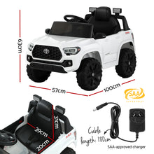 kidscarz.com.au, buy Officially Licensed Toyota Tacoma Off Road Jeep, Kids Ride on Car with Remote Control, White, electric toy cars and more, affordable Ride ons in Australia Officially Licensed Toyota Tacoma Off Road Jeep for Australia, Electric Kids Ride On Car with Remote Control, White from kidscarz.com.au, we sell affordable ride on toys, free shipping Australia wide, Load image into Gallery viewer, Dimensions of your Officially Licensed Toyota Tacoma Off Road Jeep for Australia, White Electric Kids Ride On Toy Car with Remote Control