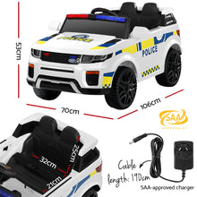 kidscarz.com.au, buy Rigo Kids Ride On Car Electric Patrol Police Toy Cars Remote Control 1, electric toy cars and more, affordable Ride ons in Australia Rigo Kids Ride On Car Electric Patrol Police Toy Cars Remote Control 12V White from kidscarz.com.au, we sell affordable ride on toys, free shipping Australia wide, Load image into Gallery viewer, Rigo Kids Ride On Car Electric Patrol Police Toy Cars Remote Control 12V White