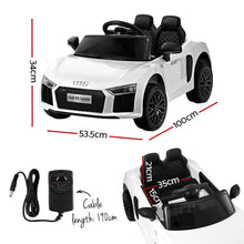 kidscarz.com.au, buy Kids Ride On Electric Car with Remote Control | Licensed Audi R8 | Whi, electric toy cars and more, affordable Ride ons in Australia Kids Ride On Electric Car with Remote Control | Licensed Audi R8 | White from kidscarz.com.au, we sell affordable ride on toys, free shipping Australia wide, Load image into Gallery viewer, Kids Ride On Electric Car with Remote Control | Licensed Audi R8 | White