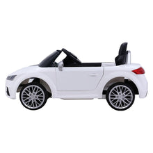 kidscarz.com.au, buy Kids Ride On Electric Car with Remote Control | Licensed Audi TT RS Ro, electric toy cars and more, affordable Ride ons in Australia Kids Ride On Electric Car with Remote Control | Licensed Audi TT RS Roadster | White from kidscarz.com.au, we sell affordable ride on toys, free shipping Australia wide, Load image into Gallery viewer, Kids Ride On Electric Car with Remote Control | Licensed Audi TT RS Roadster | White side