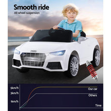 kidscarz.com.au, buy Kids Ride On Electric Car with Remote Control | Licensed Audi TT RS Ro, electric toy cars and more, affordable Ride ons in Australia Kids Ride On Electric Car with Remote Control | Licensed Audi TT RS Roadster | White from kidscarz.com.au, we sell affordable ride on toys, free shipping Australia wide, Load image into Gallery viewer, Kids Ride On Electric Car with Remote Control | Licensed Audi TT RS Roadster | White smooth