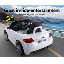 kidscarz.com.au, buy Kids Ride On Electric Car with Remote Control | Licensed Audi TT RS Ro, electric toy cars and more, affordable Ride ons in Australia Kids Ride On Electric Car with Remote Control | Licensed Audi TT RS Roadster | White from kidscarz.com.au, we sell affordable ride on toys, free shipping Australia wide, Load image into Gallery viewer, Kids Ride On Electric Car with Remote Control | Licensed Audi TT RS Roadster | White music