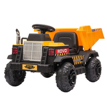kidscarz.com.au, buy ROVO KIDS Electric Ride On Children's Toy Dump Truck with Bluetooth Mu, electric toy cars and more, affordable Ride ons in Australia ROVO KIDS Electric Ride On Children's Toy Dump Truck with Bluetooth Music - Yellow from kidscarz.com.au, we sell affordable ride on toys, free shipping Australia wide, Load image into Gallery viewer, ROVO KIDS Electric Ride On Children's Toy Dump Truck with Bluetooth Music - Yellow