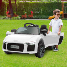 kidscarz.com.au, buy Kahuna R8 Spyder Audi Licensed Kids Electric Ride On Car Remote Contro, electric toy cars and more, affordable Ride ons in Australia Kahuna R8 Spyder Audi Licensed Kids Electric Ride On Car Remote Control - White from kidscarz.com.au, we sell affordable ride on toys, free shipping Australia wide, Load image into Gallery viewer, Kahuna R8 Spyder Audi Licensed Kids Electric Ride On Car Remote Control - White