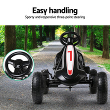 Load image into Gallery viewer, Kids Ride On Pedal Go Kart with Rubber Tyres and Adjustable Seat | Black
