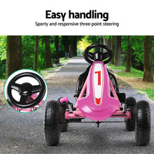 Kids Ride On Pedal Go Kart with Rubber Tyres and Adjustable Seat | Pink from kidscarz.com.au, we sell affordable ride on toys, free shipping Australia wide, Load image into Gallery viewer, Kids Ride On Pedal Go Kart with Rubber Tyres and Adjustable Seat | Pink
