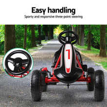 Kids Ride On Pedal Go Kart with Rubber Tyres and Adjustable Seat | Red & Black from kidscarz.com.au, we sell affordable ride on toys, free shipping Australia wide, Load image into Gallery viewer, Kids Ride On Pedal Go Kart with Rubber Tyres and Adjustable Seat | Red &amp; Black
