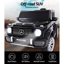 Licensed Mercedes Benz AMG G63 toy car with Remote Control - Kids Ride On Electric Car from kidscarz.com.au, we sell affordable ride on toys, free shipping Australia wide, Load image into Gallery viewer, OFF road SUV with dual motors (60W, 2x30W). Remote Option (Adult Supervision): Full Parental Remote Control function for your Mercedes toy car.
