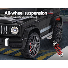 Kids Ride On Electric Car with Remote Control, Licensed Mercedes-Benz AMG G63 | Black from kidscarz.com.au, we sell affordable ride on toys, free shipping Australia wide, Load image into Gallery viewer, Mercedes-Benz AMG G63 Licensed Kids Ride On Toy Car Electric Remote Control - Black suspension
