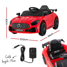 Licensed Red Mercedes-Benz AMG GTR with Remote Control - Kids Ride On Electric Car from kidscarz.com.au, we sell affordable ride on toys, free shipping Australia wide, Load image into Gallery viewer, mercedes benz amg gtr 12v toy charger (cable lenght: 190cm) electric kids&#39; ride-on car red
