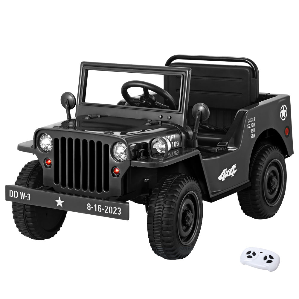 www.kidscarz.com.au, electric toy car, affordable Ride ons in Australia, Rigo Ride On Car Jeep, Off Road Kids Electric Military Toy Cars 12V with Remote Control - Black