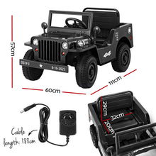 Rigo Ride On Car Jeep, Off Road Kids Electric Military Toy Cars 12V with Remote Control - Black from kidscarz.com.au, we sell affordable ride on toys, free shipping Australia wide, Load image into Gallery viewer, Rigo Ride On Car Jeep, Off Road Kids Electric Military Toy Cars 12V with Remote Control - Black
