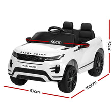 2 seater Licensed Range Rover Evoque White - Kids Ride On Electric Car with Remote Control from kidscarz.com.au, we sell affordable ride on toys, free shipping Australia wide, Load image into Gallery viewer, 2 seater Licensed Range Rover Evoque White - Kids Ride On Electric Car with Remote Control
