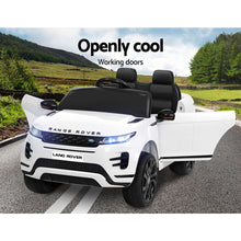 2 seater Licensed Range Rover Evoque White - Kids Ride On Electric Car with Remote Control from kidscarz.com.au, we sell affordable ride on toys, free shipping Australia wide, Load image into Gallery viewer, 2 seater Licensed Range Rover Evoque White - Kids Ride On Electric Car with Remote Control
