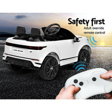 2 seater Licensed Range Rover Evoque White - Kids Ride On Electric Car with Remote Control from kidscarz.com.au, we sell affordable ride on toys, free shipping Australia wide, Load image into Gallery viewer, 2 seater Licensed Range Rover Evoque White - Kids Ride On Electric Car with Remote Control
