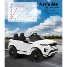 2 seater Licensed Range Rover Evoque White - Kids Ride On Electric Car with Remote Control from kidscarz.com.au, we sell affordable ride on toys, free shipping Australia wide, Load image into Gallery viewer, 2 seater Licensed Range Rover Evoque White - Kids Ride On Electric Car with Remote Control
