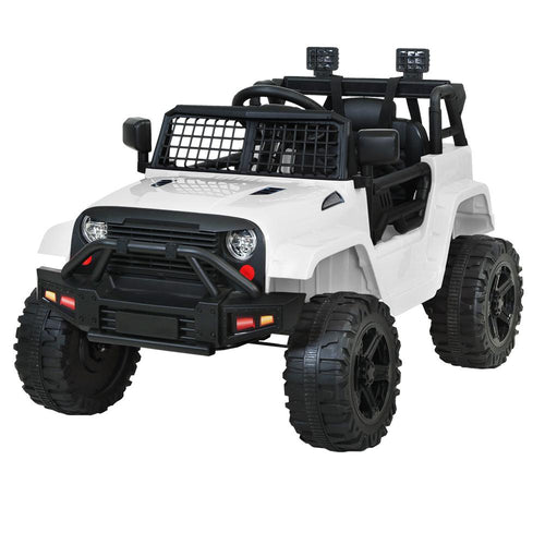 Kids Ride On Electric Car with Remote Control | Jeep Inspired | White