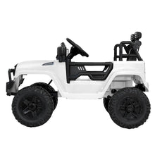 White Kids Ride On Jeep with Remote Control, Inspired 12V Electric Car from kidscarz.com.au, we sell affordable ride on toys, free shipping Australia wide, Load image into Gallery viewer, Kids Ride On Electric Car with Remote Control | Jeep Inspired | White side
