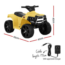 Rigo Kids Ride On ATV Quad Motorbike Car 4 Wheeler Electric Toys Battery Yellow from kidscarz.com.au, we sell affordable ride on toys, free shipping Australia wide, Load image into Gallery viewer, Rigo Kids Ride On ATV Quad Motorbike Car 4 Wheeler Electric Toys Battery Yellow
