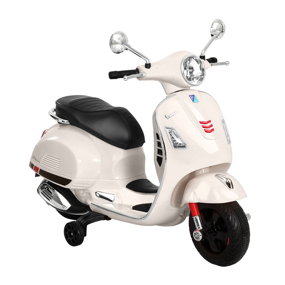 www.kidscarz.com.au, electric toy car, affordable Ride ons in Australia, Kids Ride On Car Motorcycle Motorbike VESPA Licensed Scooter Electric Toys White