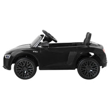 Audi Toy Cars with Remote Control Licensed Audi R8 Spyder Black | Electric Audi Cars for Kids from kidscarz.com.au, we sell affordable ride on toys, free shipping Australia wide, Load image into Gallery viewer, Audi Toy Car | Kids Ride On Electric Car with Remote Control | Licensed Audi R8 | Black side
