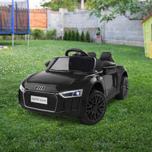 Audi Toy Cars with Remote Control Licensed Audi R8 Spyder Black | Electric Audi Cars for Kids from kidscarz.com.au, we sell affordable ride on toys, free shipping Australia wide, Load image into Gallery viewer, 2 seater Audi Toy Car Australia | Kids Ride On Electric Car with Remote Control | Licensed Audi R8 | Black view
