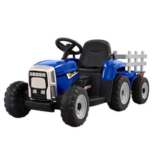 Kids Ride On Eletric Car | Tractor Trailer | Blue from kidscarz.com.au, we sell affordable ride on toys, free shipping Australia wide, Load image into Gallery viewer, Kids Ride On Eletric Car | Tractor Trailer | Blue
