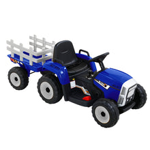 Kids Ride On Eletric Car | Tractor Trailer | Blue from kidscarz.com.au, we sell affordable ride on toys, free shipping Australia wide, Load image into Gallery viewer, Kids Ride On Eletric Car | Tractor Trailer | Blue
