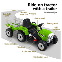 Kids Ride On Eletric Car | Tractor Trailer | Green from kidscarz.com.au, we sell affordable ride on toys, free shipping Australia wide, Load image into Gallery viewer, Kids Ride On Eletric Car | Tractor Trailer | Green
