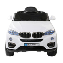 BMW X5 Inspired Kids Ride On Electric Car with Remote Control - White BMW ride on car Australia from kidscarz.com.au, we sell affordable ride on toys, free shipping Australia wide, Load image into Gallery viewer, BMW Kids Ride On Electric Car with Remote Control Australia, BMW X5 Inspired toy car , front of a White bmw kids car

