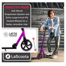 Kids Teen Kick Push Scooter | Lascoota | Plum from kidscarz.com.au, we sell affordable ride on toys, free shipping Australia wide, Load image into Gallery viewer, Kids Teen Kick Push Scooter | Lascoota | Plum
