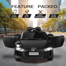 Kids Ride On Electric Car with Remote Control | Licensed Audi R8 Spyder | Black from kidscarz.com.au, we sell affordable ride on toys, free shipping Australia wide, Load image into Gallery viewer, Kids Ride On Electric Car with Remote Control | Licensed Audi R8 Spyder | Black
