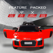 Kids Ride On Electric Car with Remote Control | Licensed Audi R8 Spyder | Red from kidscarz.com.au, we sell affordable ride on toys, free shipping Australia wide, Load image into Gallery viewer, Kids Ride On Electric Car with Remote Control | Licensed Audi R8 Spyder | Red
