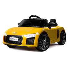 Kids Ride On Electric Car with Remote Control | Licensed Audi R8 Spyder | Yellow from kidscarz.com.au, we sell affordable ride on toys, free shipping Australia wide, Load image into Gallery viewer, Kids Ride On Electric Car with Remote Control | Licensed Audi R8 Spyder | Yellow
