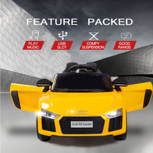 Kids Ride On Electric Car with Remote Control | Licensed Audi R8 Spyder | Yellow from kidscarz.com.au, we sell affordable ride on toys, free shipping Australia wide, Load image into Gallery viewer, Kids Ride On Electric Car with Remote Control | Licensed Audi R8 Spyder | Yellow
