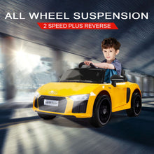 Kids Ride On Electric Car with Remote Control | Licensed Audi R8 Spyder | Yellow from kidscarz.com.au, we sell affordable ride on toys, free shipping Australia wide, Load image into Gallery viewer, Kids Ride On Electric Car with Remote Control | Licensed Audi R8 Spyder | Yellow
