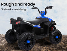 ROVO KIDS Electric Ride On ATV Quad Bike Battery Powered, Black and Blue from kidscarz.com.au, we sell affordable ride on toys, free shipping Australia wide, Load image into Gallery viewer, ROVO KIDS Electric Ride On ATV Quad Bike Battery Powered, Black and Blue
