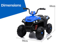 ROVO KIDS Electric Ride On ATV Quad Bike Battery Powered, Black and Blue from kidscarz.com.au, we sell affordable ride on toys, free shipping Australia wide, Load image into Gallery viewer, ROVO KIDS Electric Ride On ATV Quad Bike Battery Powered, Black and Blue
