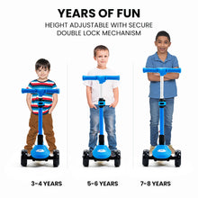 ROVO KIDS 3-Wheel Electric Scooter, Ages 3-8, Adjustable Height, Folding, Lithium Battery, Blue from kidscarz.com.au, we sell affordable ride on toys, free shipping Australia wide, Load image into Gallery viewer, ROVO KIDS 3-Wheel Electric Scooter, Ages 3-8, Adjustable Height, Folding, Lithium Battery, Blue
