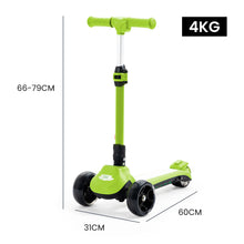 ROVO KIDS 3-Wheel Electric Scooter, Ages 3-8, Adjustable Height, Folding, Lithium Battery, Green from kidscarz.com.au, we sell affordable ride on toys, free shipping Australia wide, Load image into Gallery viewer, ROVO KIDS 3-Wheel Electric Scooter, Ages 3-8, Adjustable Height, Folding, Lithium Battery, Green
