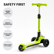 ROVO KIDS 3-Wheel Electric Scooter, Ages 3-8, Adjustable Height, Folding, Lithium Battery, Green from kidscarz.com.au, we sell affordable ride on toys, free shipping Australia wide, Load image into Gallery viewer, ROVO KIDS 3-Wheel Electric Scooter, Ages 3-8, Adjustable Height, Folding, Lithium Battery, Green
