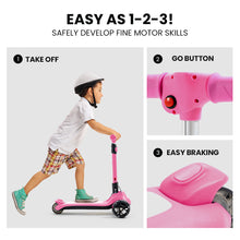 ROVO KIDS 3-Wheel Electric Scooter, Ages 3-8, Adjustable Height, Folding, Lithium Battery, Pink from kidscarz.com.au, we sell affordable ride on toys, free shipping Australia wide, Load image into Gallery viewer, ROVO KIDS 3-Wheel Electric Scooter, Ages 3-8, Adjustable Height, Folding, Lithium Battery, Pink
