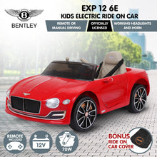 Kahuna Bentley Exp 12 Speed 6E Licensed Kids Ride On Electric Car Remote Control - Red from kidscarz.com.au, we sell affordable ride on toys, free shipping Australia wide, Load image into Gallery viewer, Kahuna Bentley Exp 12 Speed 6E Licensed Kids Ride On Electric Car Remote Control - Red
