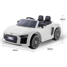 Kahuna R8 Spyder Audi Licensed Kids Electric Ride On Car Remote Control - White from kidscarz.com.au, we sell affordable ride on toys, free shipping Australia wide, Load image into Gallery viewer, Kahuna R8 Spyder Audi Licensed Kids Electric Ride On Car Remote Control - White
