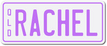Custom Personalised Mini Kids Number Plates for Electric Cars & Ride Ons from kidscarz.com.au, we sell affordable ride on toys, free shipping Australia wide, Load image into Gallery viewer, Personalised Mini Number Plates in magenta or purple for Kids Cars

